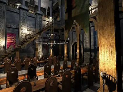 Medieval Castle Interior Low-poly 3D model
