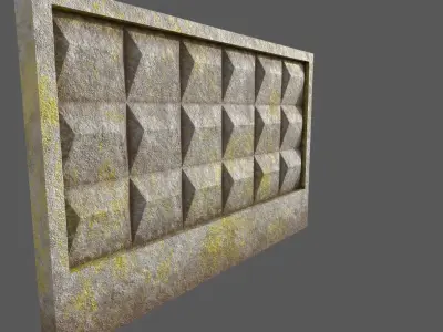 Old soviet factory fence Low-poly 3D model