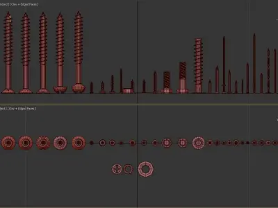 Screws and Nails HD V2 3D model