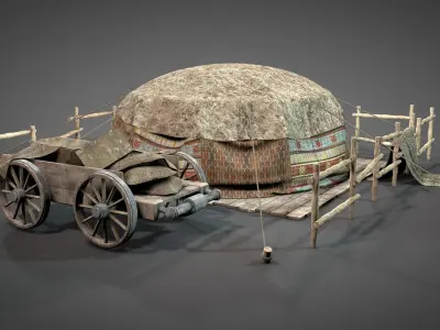 Traditional Nomad Tent v3 3D model