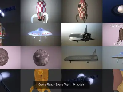 Game Ready Space Toys 3D Model Pack