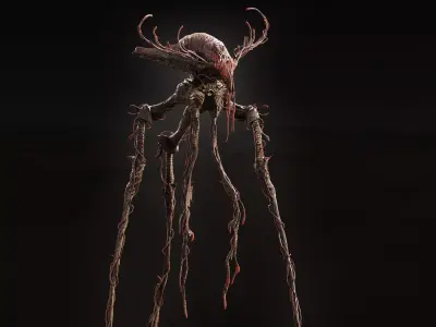 Alien Tripod Low-poly 3D model