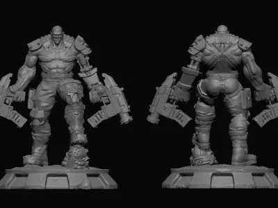 Cyborg Orc with guns 3D print model