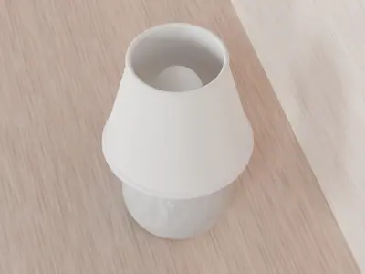 Modern Table Lamp with Fabric Lampshade 3D model