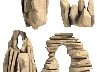 Rocks - 4 Models 3D print model