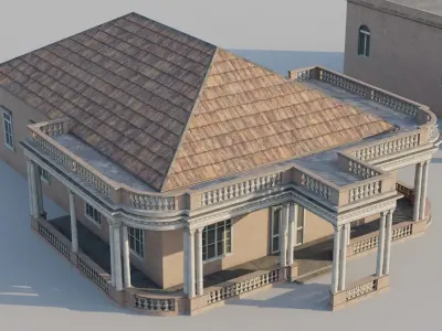 South American Spanish Style Houses Pack Colonial Style Low-poly 3D model