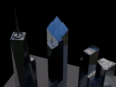 World Trade Center Pack - All World Trade Center Towers In NYC Low-poly 3D model