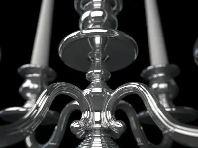 Candelbra 4 silver candelabra with four candles 3D model