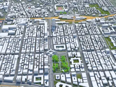 Yangon City Myanmar Low-poly 3D model