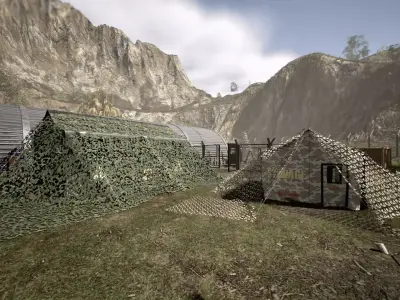 Military Tents Low-poly 3D model