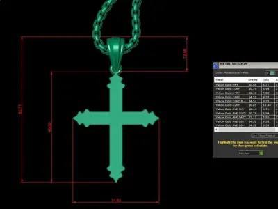 Cross Light Gold 3CP066 3DM STL 3D model