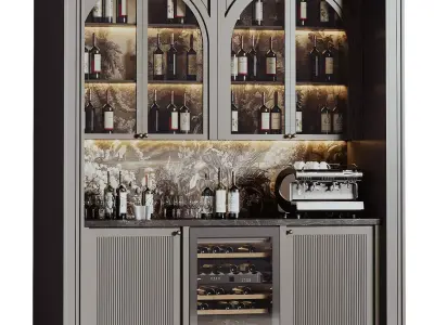 Bar cabinet for a restaurant and home 01 3D model