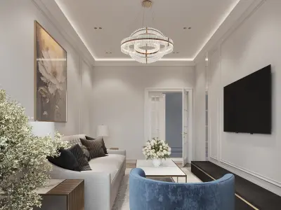 hall interior design 3D model