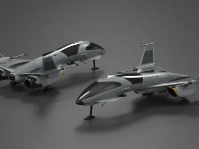 Futuristic Fighter Spaceship 3D model
