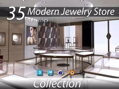 Complete JEWELRY SHOP - Retail Environment Display Assets Low-poly 3D model