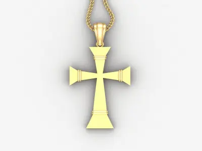 Light Gold 18K Cross Pendant 2CP065 3D print model