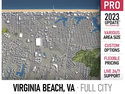 Virginia Beach  Low-poly 3D model