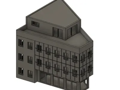 Triangle City House - H0 Scale 3D print model