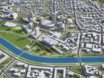 Vilnius - 3D City Model Low-poly 3D model