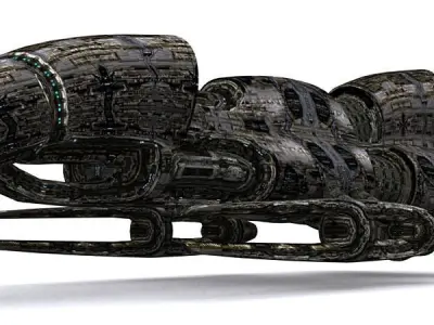 3DRT - Sci-Fi Norad Battleship - Floom Low-poly 3D model