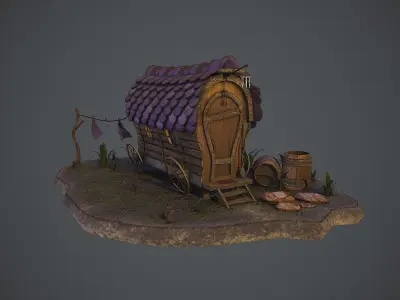 Fairy Cart Low-poly 3D model