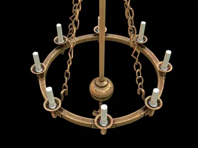 church candle ceiling light2 3D model