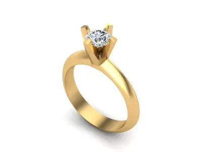 Solitaire ring  Free 3D print model