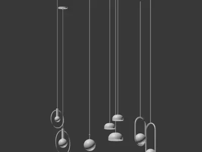 Four Hanging Light Set 07 3D model