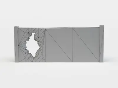 Wall fragment Low-poly 3D model