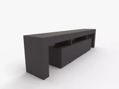 Modern Black TV Stand LED TV Stand with Remote Control Light 3D model