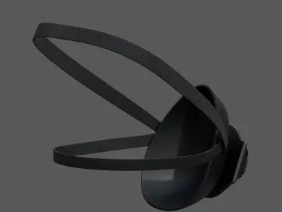 Gas mask helmet 3d model military combat fantasy  Low-poly 3D model 11