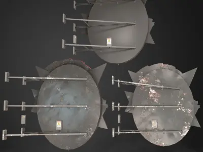 Neon sign Casino in 3 types Low-poly 3D model