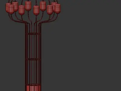 Yeffet floor lamp made of brass and marble 3D model