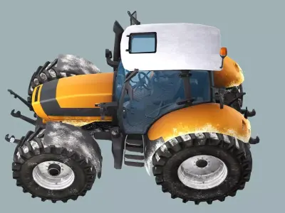 Farm Tractor X1 4115M 3D Model Low-poly 3D model