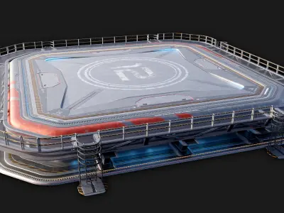 Sci-Fi Landing Pad 3D Model - blend fbx obj 3D model