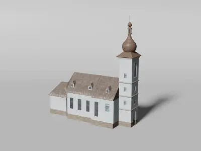 Rural Bavarian church building 3D model