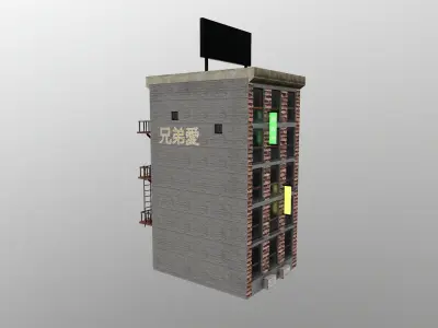 Cyberpunk City - Building 28 Low-poly 3D model