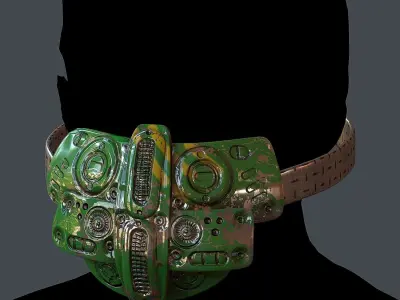 Gas mask helmet 3d model scifi Low-poly Low-poly 3D model