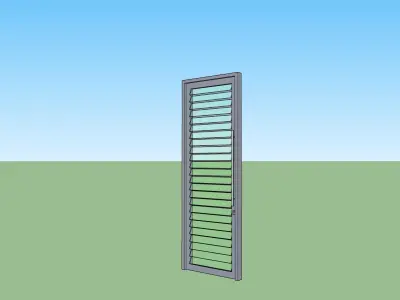 Glass Louvered Door 3D model