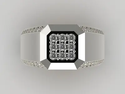 man diamond ring mr0140 3D print model