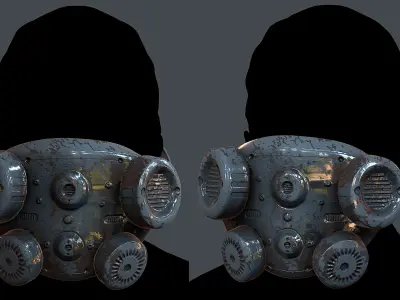 Gas mask helmet 3d model scifi Low-poly 3D model Low-poly Low-poly 3D model buy