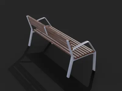 Romantico Barcelona Bench Low-Poly Low-poly 3D model