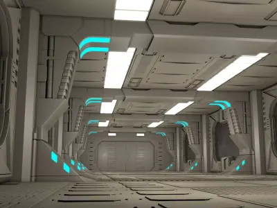 Sci Fi Corridor Interior 3D model