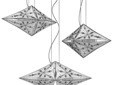  QUASAR TRIPLE MODULE CHANDELIER Low-poly 3D model