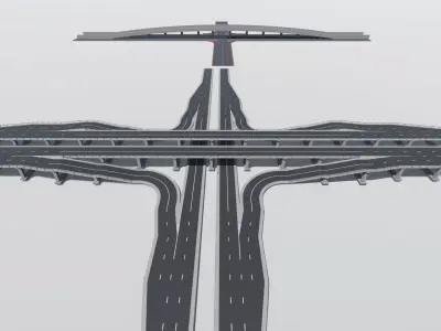 Road Pack - Extended-City Roads  3D model
