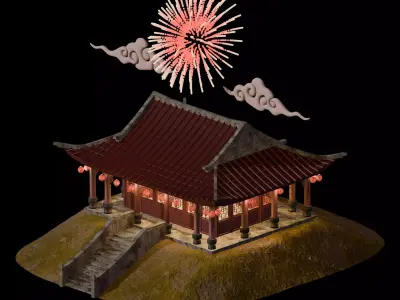 Chinese New Year Traditional House Building  3D model