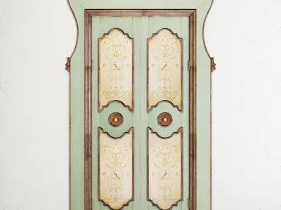 Old classic door 001 3D model