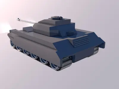 Tank model with light 3D model