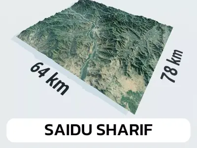 Saidu Sharif Pakistan City Landscape 3D Model 3D model