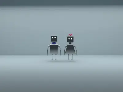 Simple robot characters 3D model